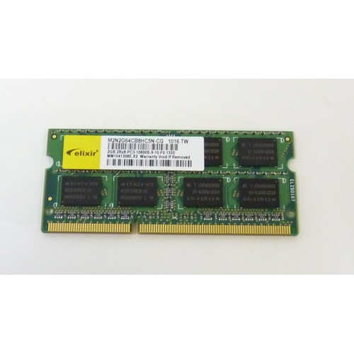 RAM MEMORIA PER NOTEBOOX ELIXIR 2GB 2RX8 PC3-10600S DDR3 1333MHZ LAPTOP RAM - NUOVO